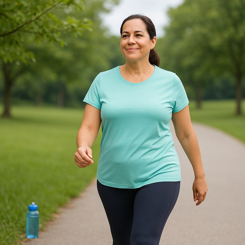 Adults exercising outdoors