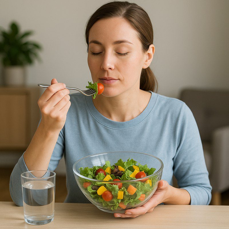 Healthy meal and mindful eating