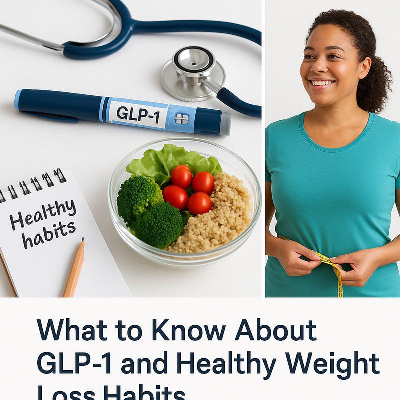 GLP-1 hormone and weight loss illustration