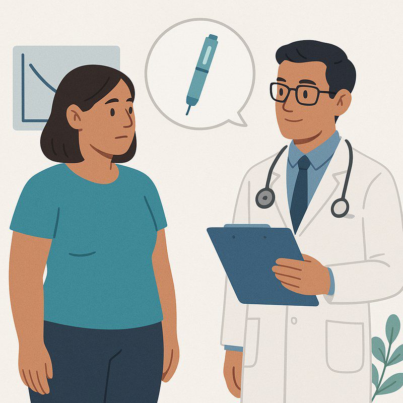 GLP-1 hormone and weight loss illustration