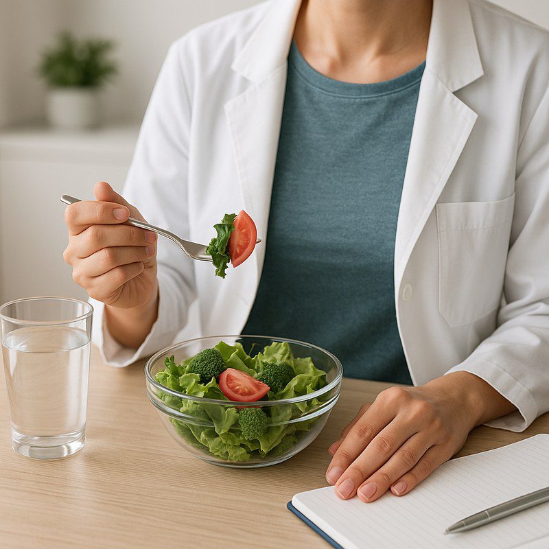 Person practicing mindful eating