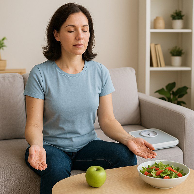 Person managing stress with healthy habits