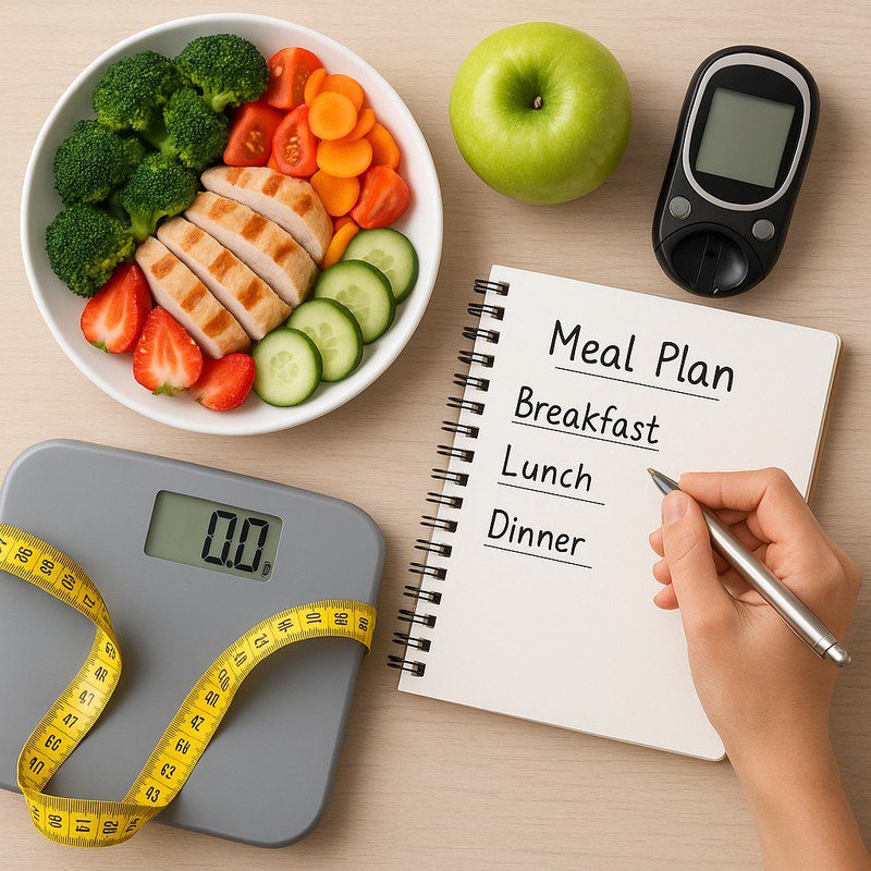 Healthy meal with vegetables and lean protein