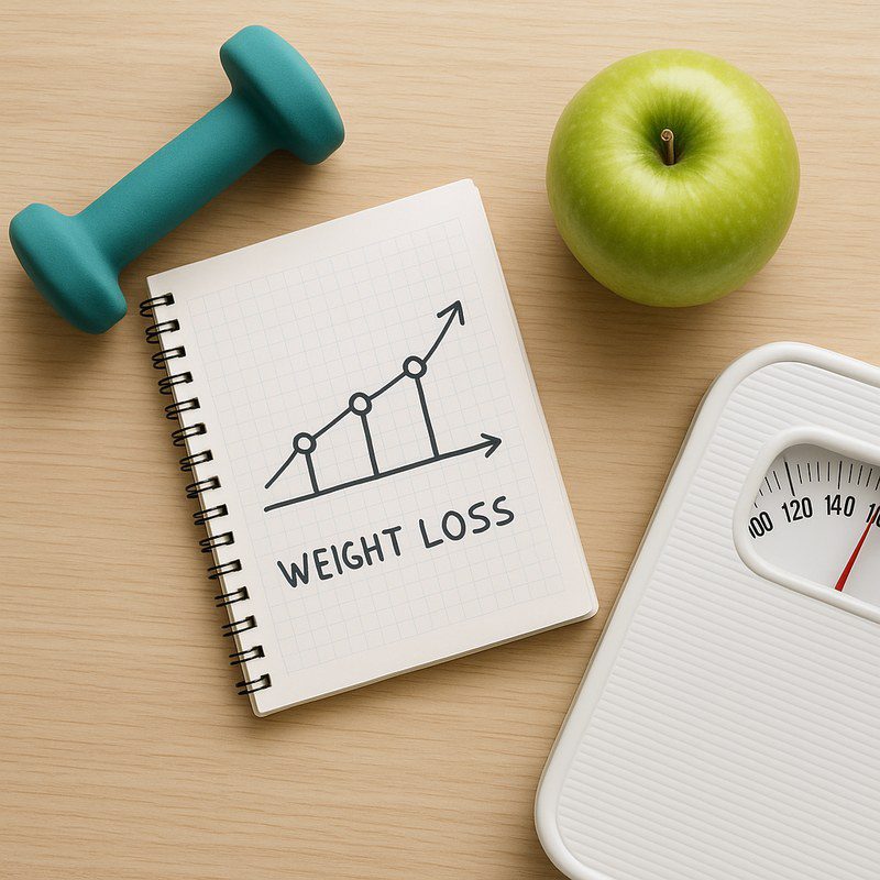 Weight loss timeline and plateau graph